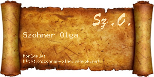Szohner Olga névjegykártya